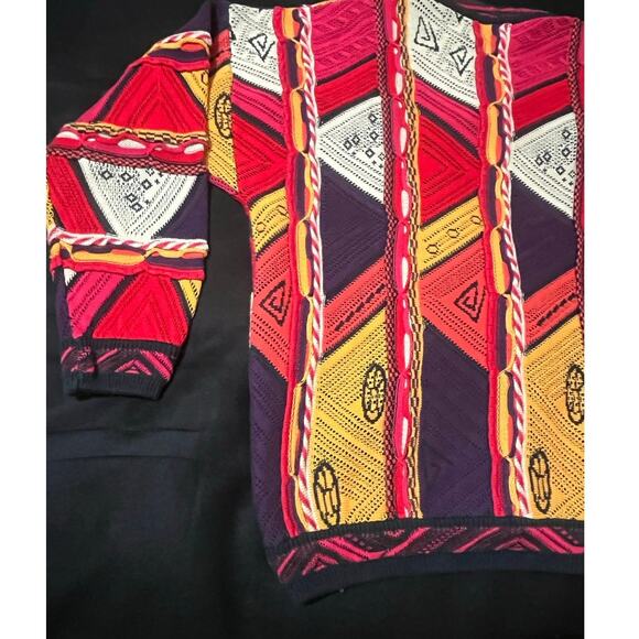 VTG Carlo Alberto Australia 3D Retro Knit Cosby Cardigan Sweater Coogi Style - Picture 8 of 11